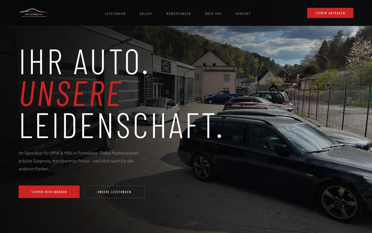 Website Kfz Technik Dib, Kfz-Meisterbetrieb Pirmasens